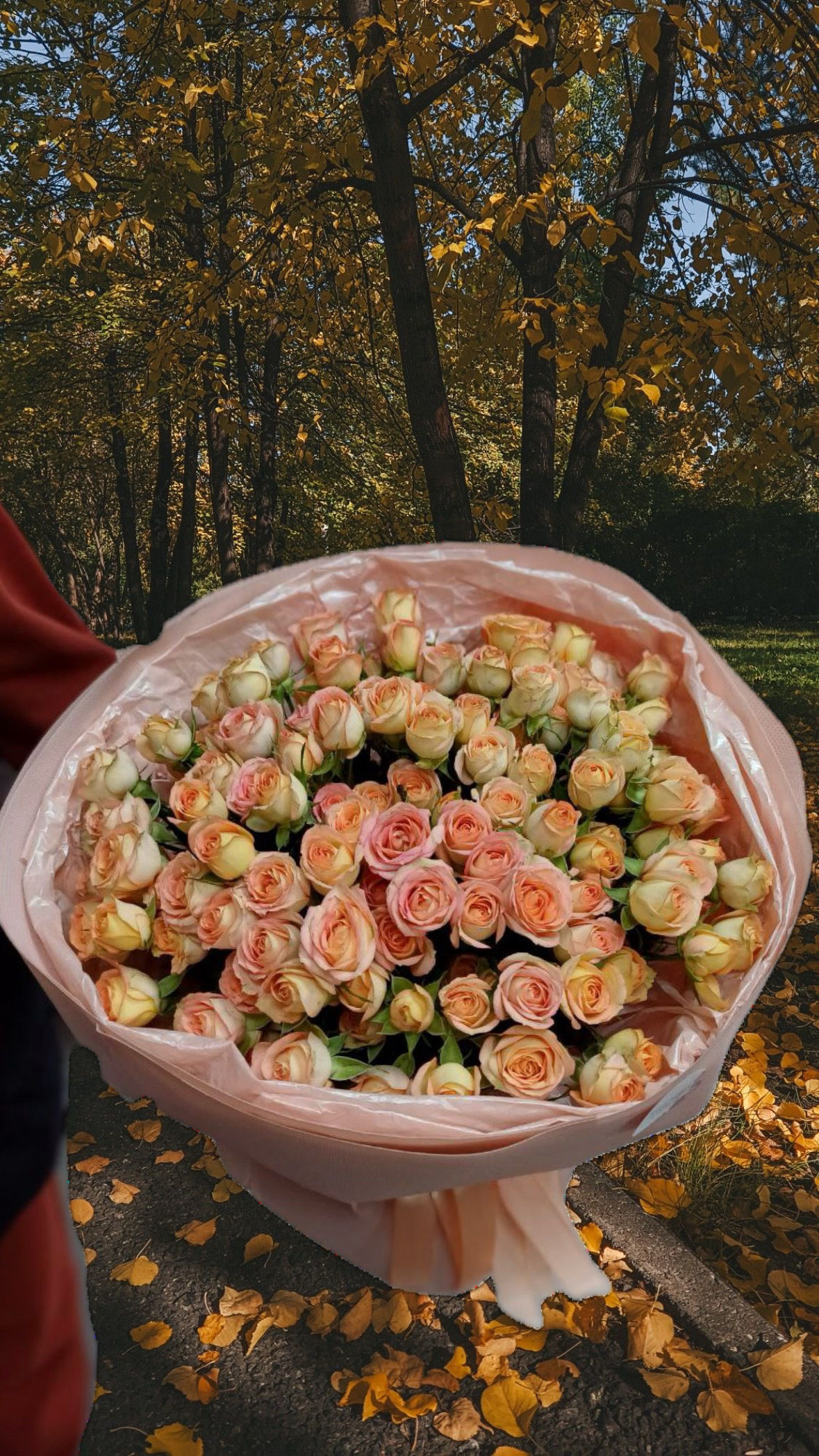 Букет з 21  кущової троянди 