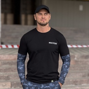 Лонгслів комбо MULTICAT чорний/black