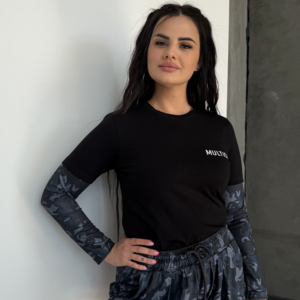Жіночий лонгслів комбо MULTICAT чорний/black